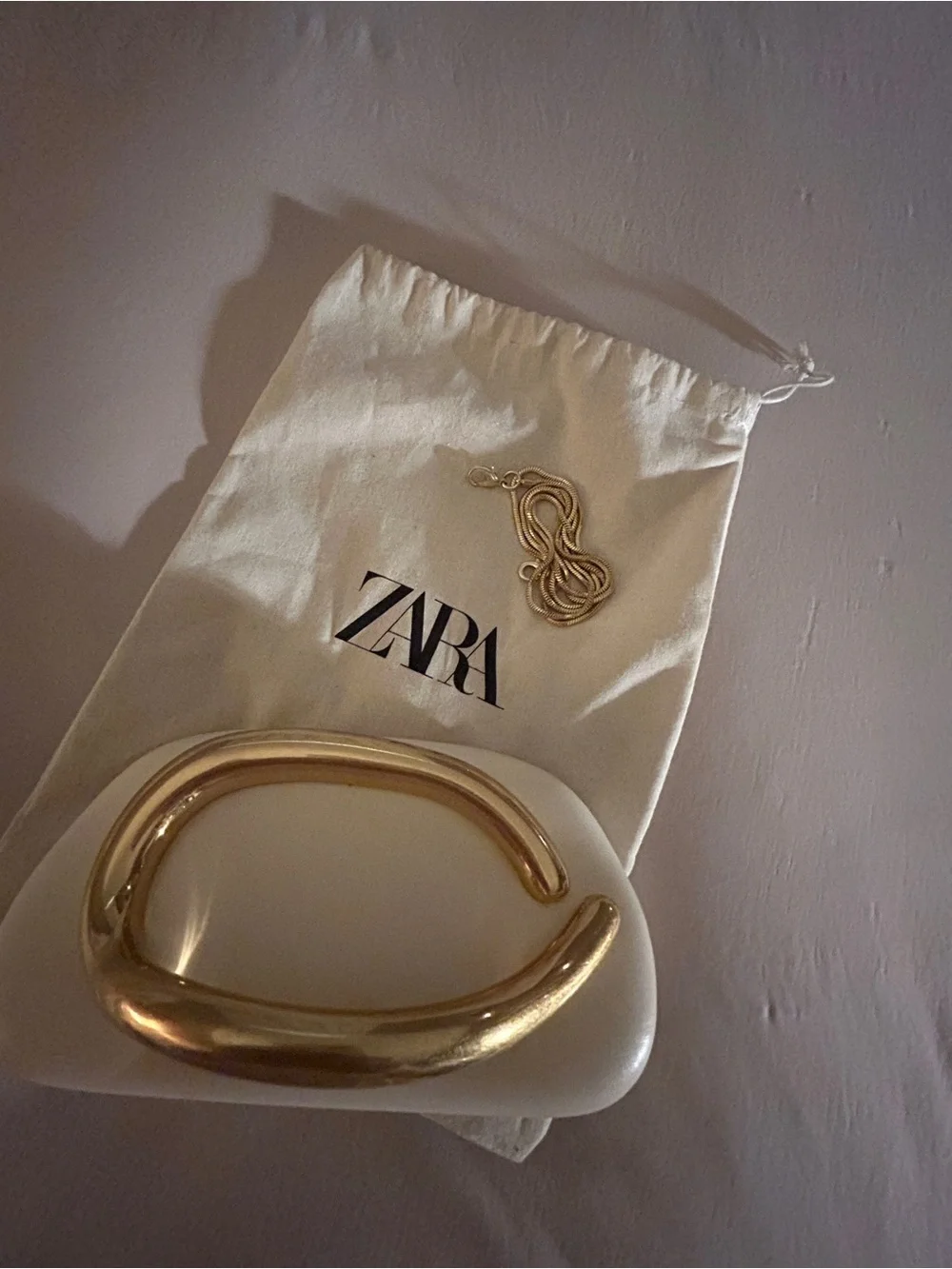 Zara Cream Clutch Bag